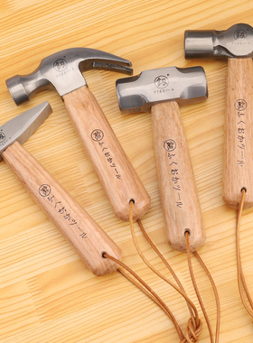 日本釰牌福冈八角锤石工锤木柄家用榔头迷你锤子实木短柄手工钉锤