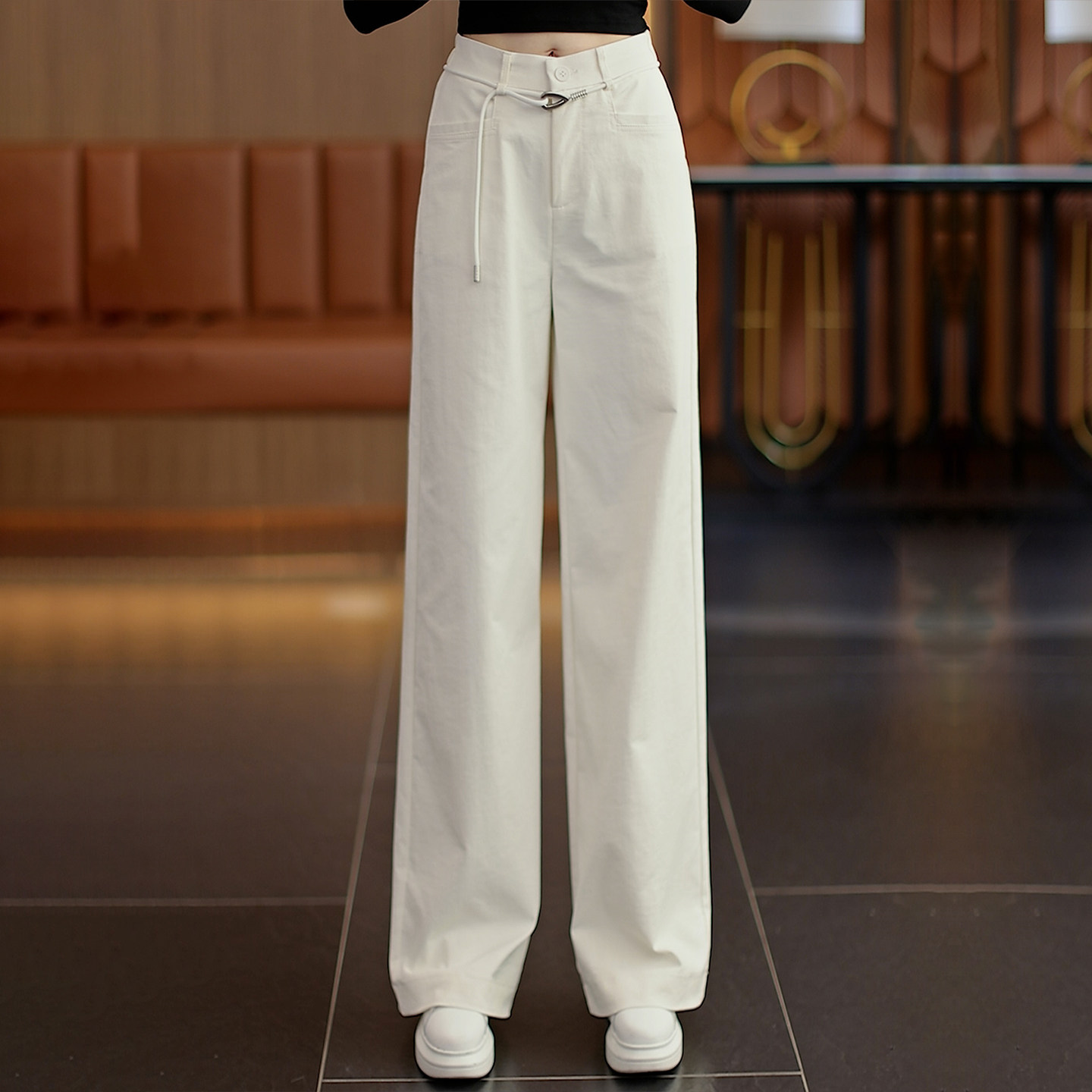 窄版阔腿裤女秋季2025新款今年流行爆款大码梨型身材直筒休闲裤子,女装/女士精品,大码裤装,淘宝优惠券,粉丝福利购,淘宝优惠卷