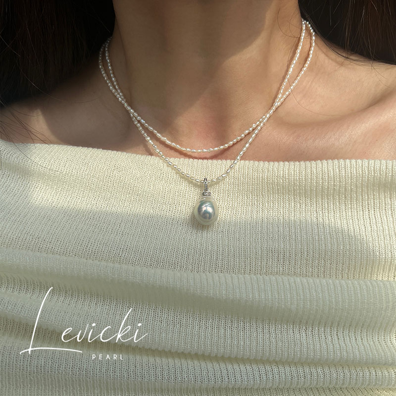 纯银可调野生keshi淡水珍珠项链