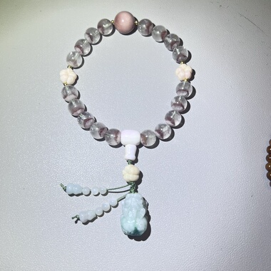 心持系列 红塔山翡翠女王贝手持 十八子 凯溪的水晶