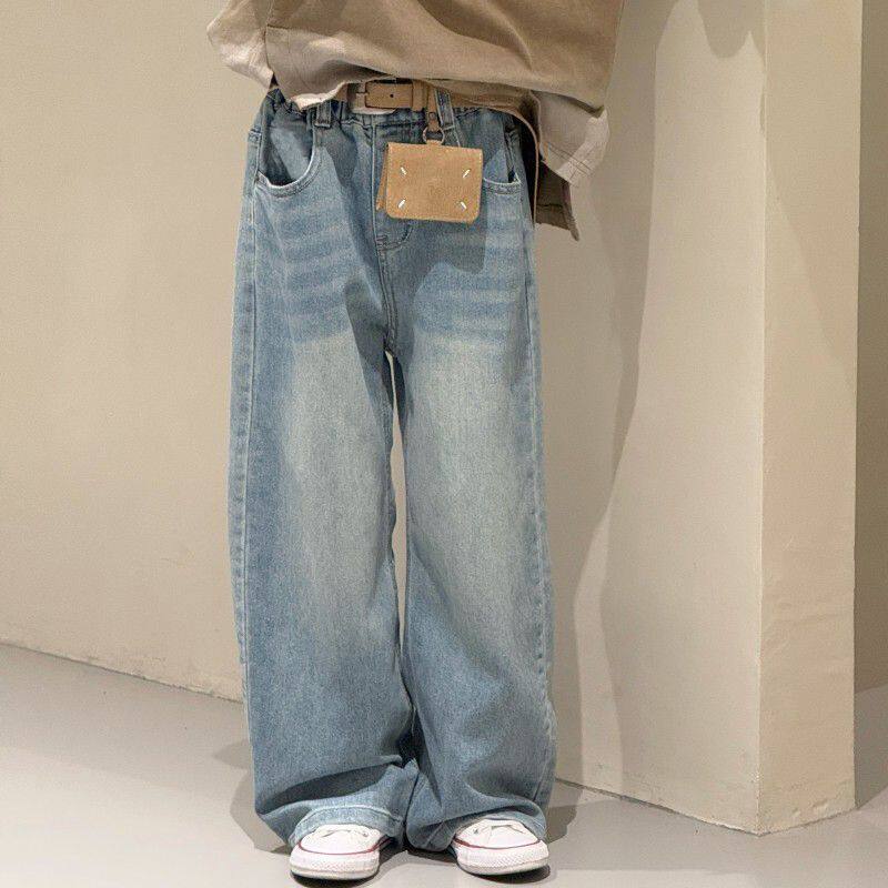 女童春装新款韩版宽松时髦牛仔裤