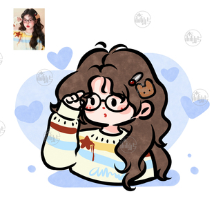 Q版 手绘头像定制情侣形象宠物真人照片转卡通动漫画人物设计约稿