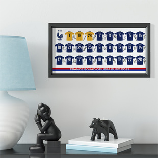 2021年欧洲杯法国国家队球衣相框姆巴佩照片墙坎特格列兹曼桌摆件