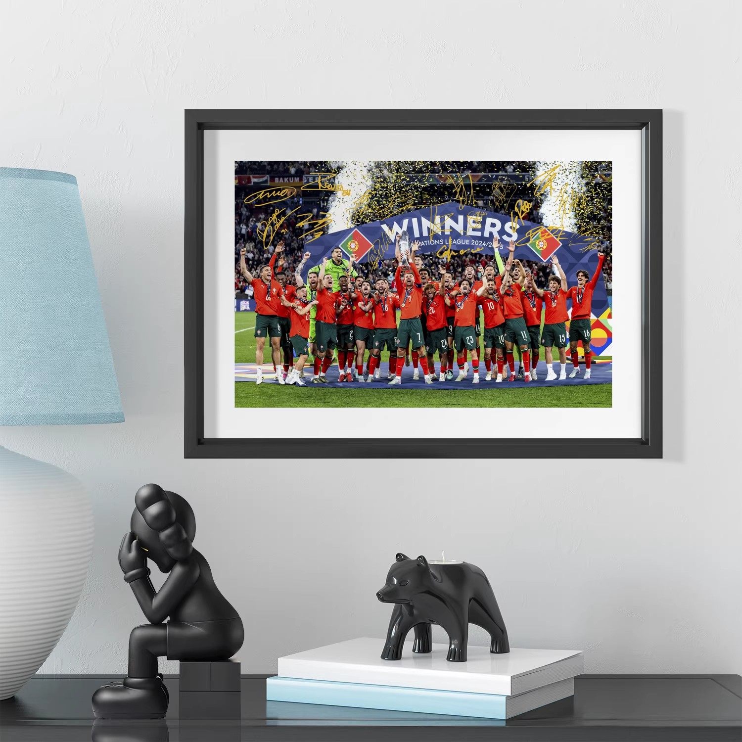 2025年葡萄牙欧国联冠军实木相框C罗照片墙桌摆台海报球迷周边礼,家居饰品,相框/画框,淘宝优惠券,粉丝福利购,淘宝优惠卷