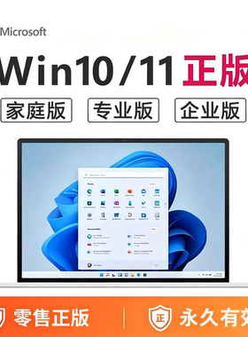 正版windows11/win10专业版家庭中文版系统重装激活零售oem密钥