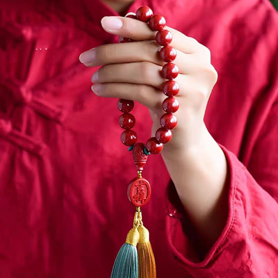 朱砂念珠佛珠十八子流苏手串