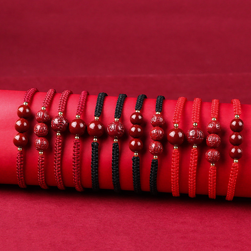 紫金沙六字真言红绳三生三世朱砂