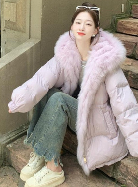 紫色高级感轻奢羽绒棉服女2025冬季新款韩版保暖棉衣棉袄上衣外套