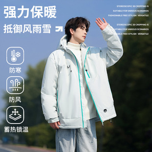 多巴胺棉服男女款 潮牌加厚多口袋棉衣户外登山防风保暖面包服 冬季