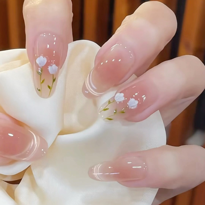 网红新款春日温柔显白郁金香美甲