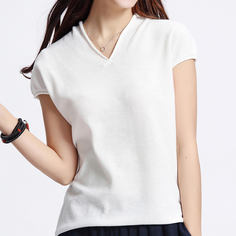 纯棉短袖针织衫宽松打底衫T恤