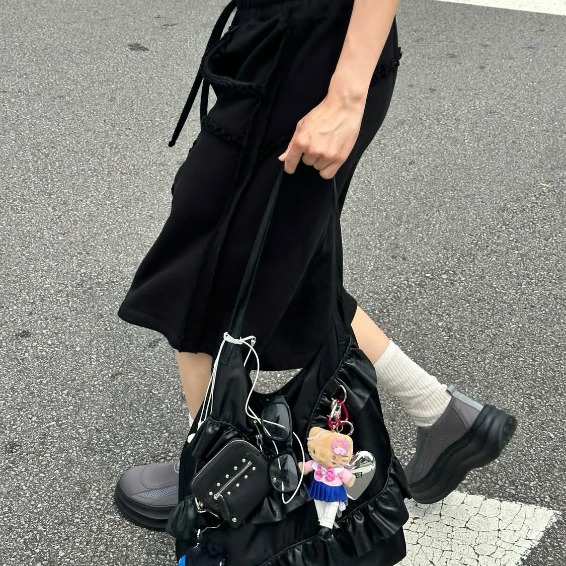 大容量休闲百搭托特花边单肩包