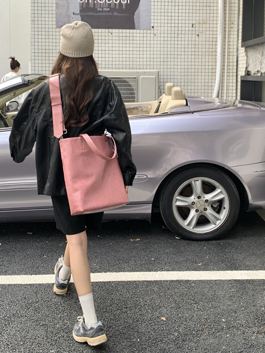 春款粉色大容量托特包手提斜挎包