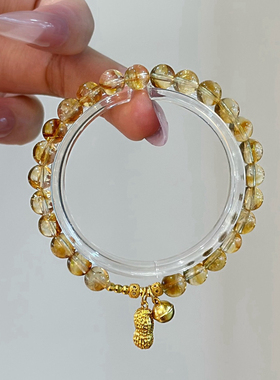 富得挣黄塔晶花生配饰手串生财进财手链(配盒子)SJ3178