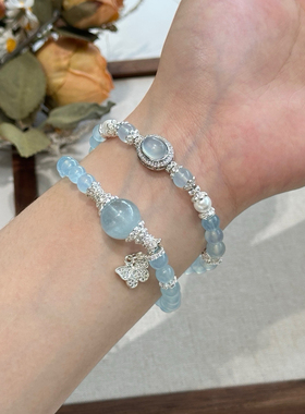 心安神海蓝宝手串舒缓压力平复情绪手链(配盒子)SJ3788