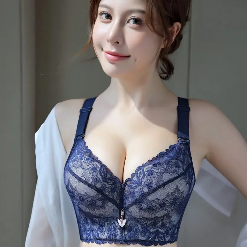 大码内衣女胖mm提拉聚拢带钢圈收副乳矫正外扩防下垂调整型文胸罩