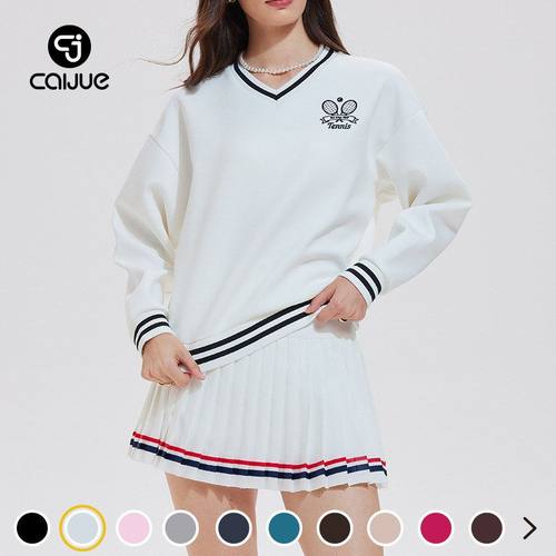 跨境高尔夫网球服运动户外服套装宽松美式卫衣户外短裙健身服女爵