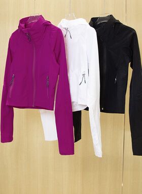 stre*ch徒步瑜伽服夹克外套休闲运动长袖开衫修身透气防晒比欢