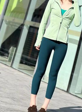 S系柬埔寨23寸亚洲版八分瑜伽裤女高腰裸感健身裤瑜伽服运动裤zz