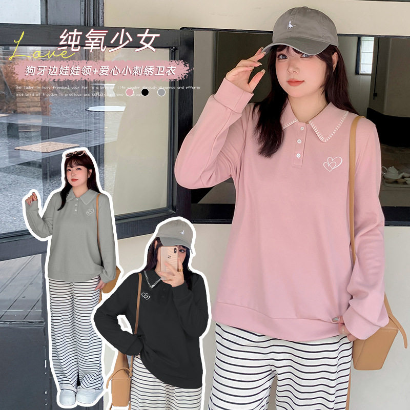 大码女装慵懒风甜美显瘦卫衣图片