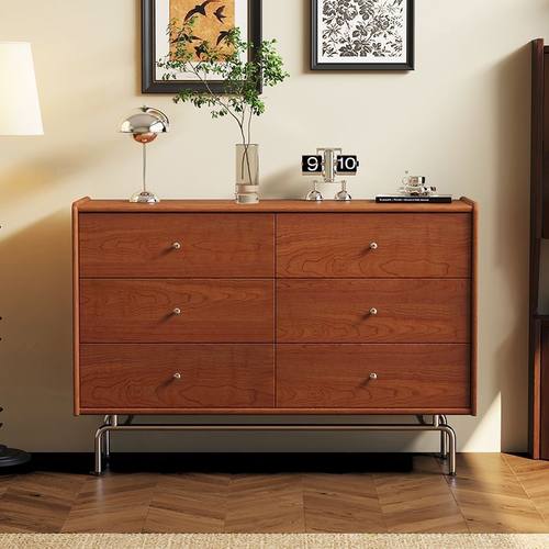 北欧实木九斗柜复古储物边柜