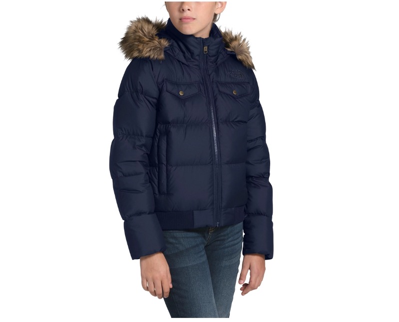 海淘TNF北面女童连帽羽绒服