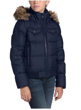 清货价现货 The North Face  Gotham女童户外保暖连帽短款羽绒服