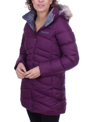 现货 Marmot Montreal 美鼠 女装700蓬连帽中长款厚羽绒服大衣