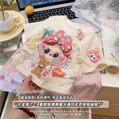 韩韩良品亲子装 儿童洋气上衣潮 新款 韩版 卡通立体纯棉T恤2025夏季