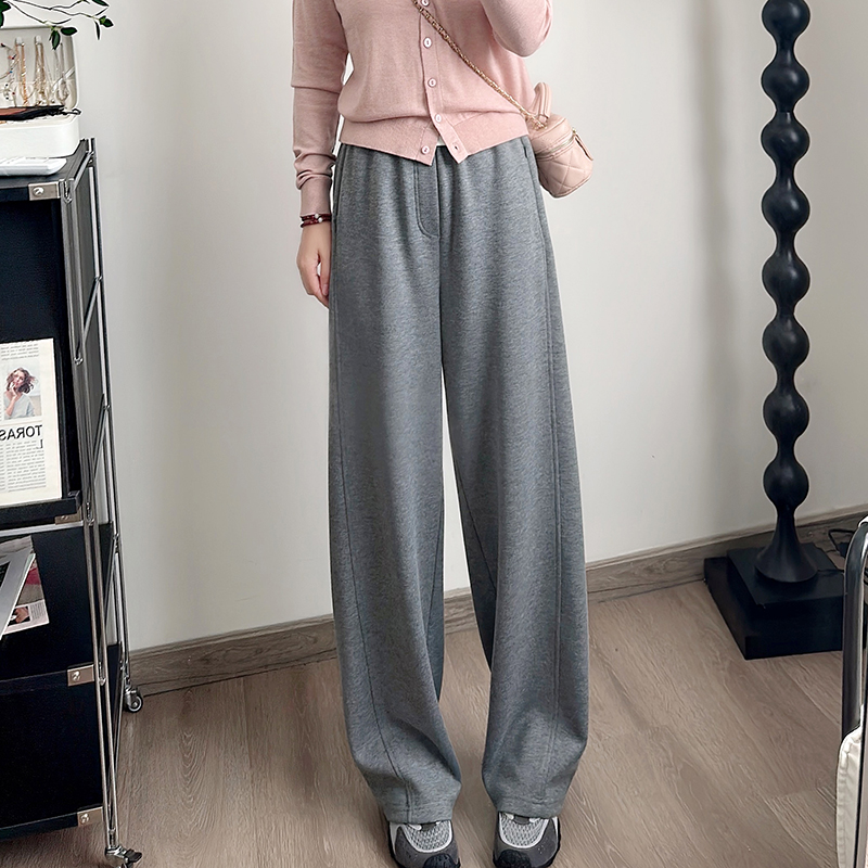 醋酸山羊绒混纺阔腿裤女休闲