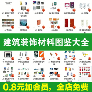 建筑装饰材料图库工程地产装修材料 施工工艺参考PPT图文设计素材