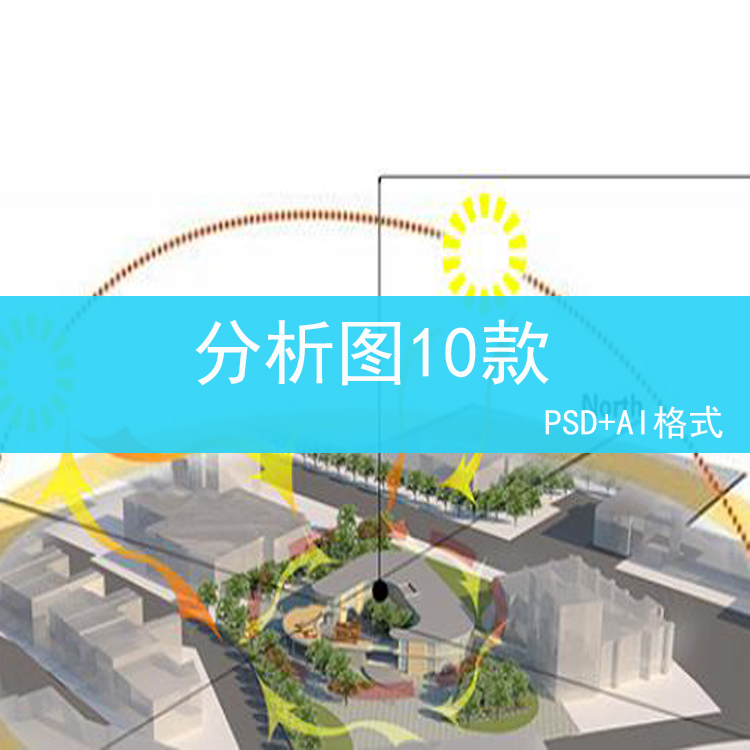 281建筑空间日照明光照通风ps分析图生态场地气候PSD分层素材AI矢