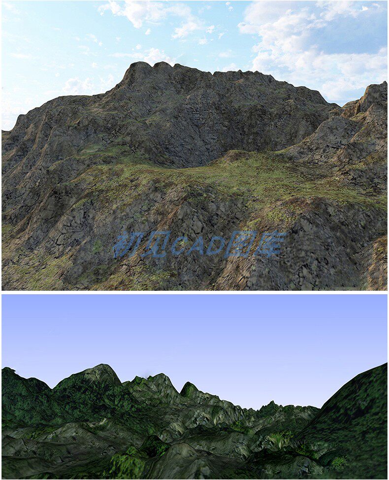 111山体山地山坡山脉地形山峰草图大师溪流河谷景观丘陵头高山su