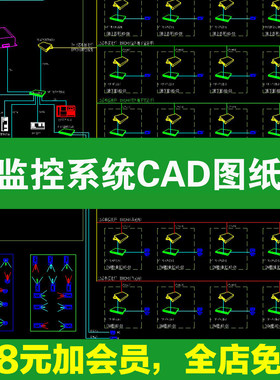 室外监控系统设备安装立杆安防机房弱电箱大样图详图CAD施工图