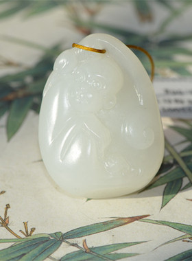 和田玉籽料雕件（金猴赐福）20.56克