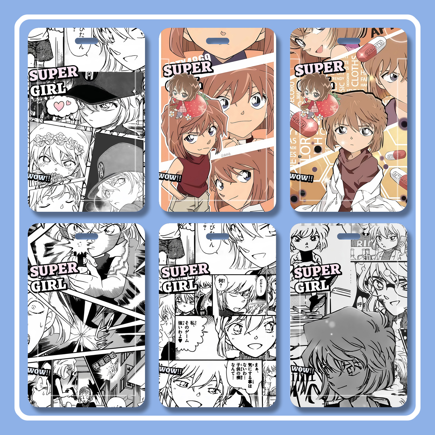 名侦探柯南灰原哀游戏保护套学生卡校园卡双面可透窗滑盖水卡胸牌