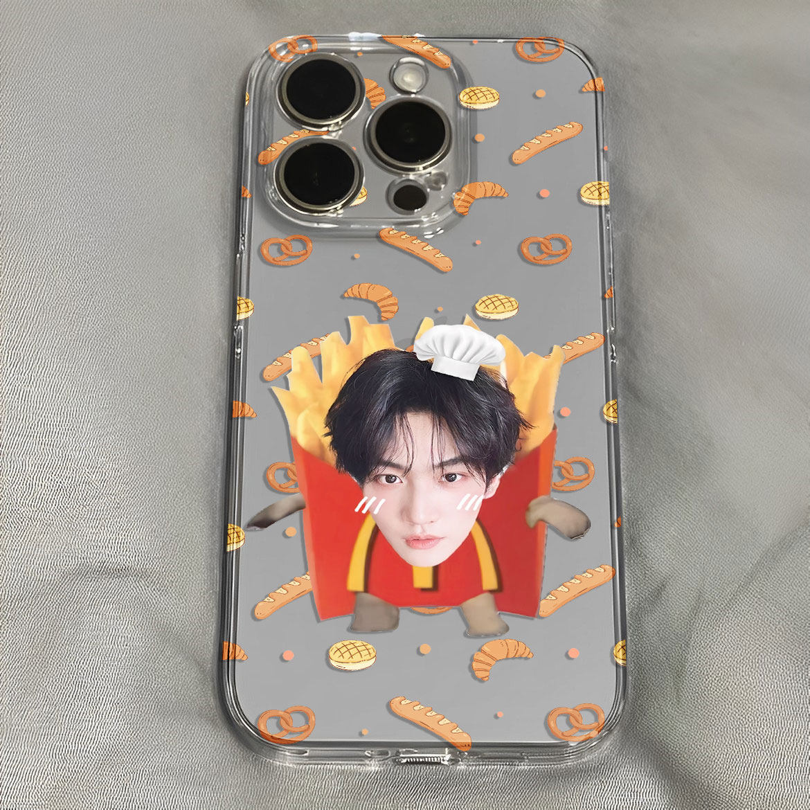 周柯宇薯条大头涂鸦可爱呆萌手机壳适用于iPhone苹果17小米17opporeno15华为vivo红米荣耀