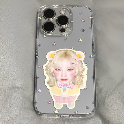宋雨琦甜美呆萌q版可爱手机壳适用于iPhone苹果17小米17opporeno15华为vivo红米荣耀