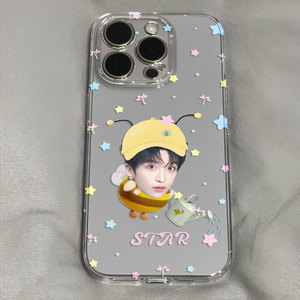 黄子弘凡可爱小蜜蜂波点星星涂鸦少女手机壳适用于iPhone苹果17小米17opporeno15华为vivo红米荣耀
