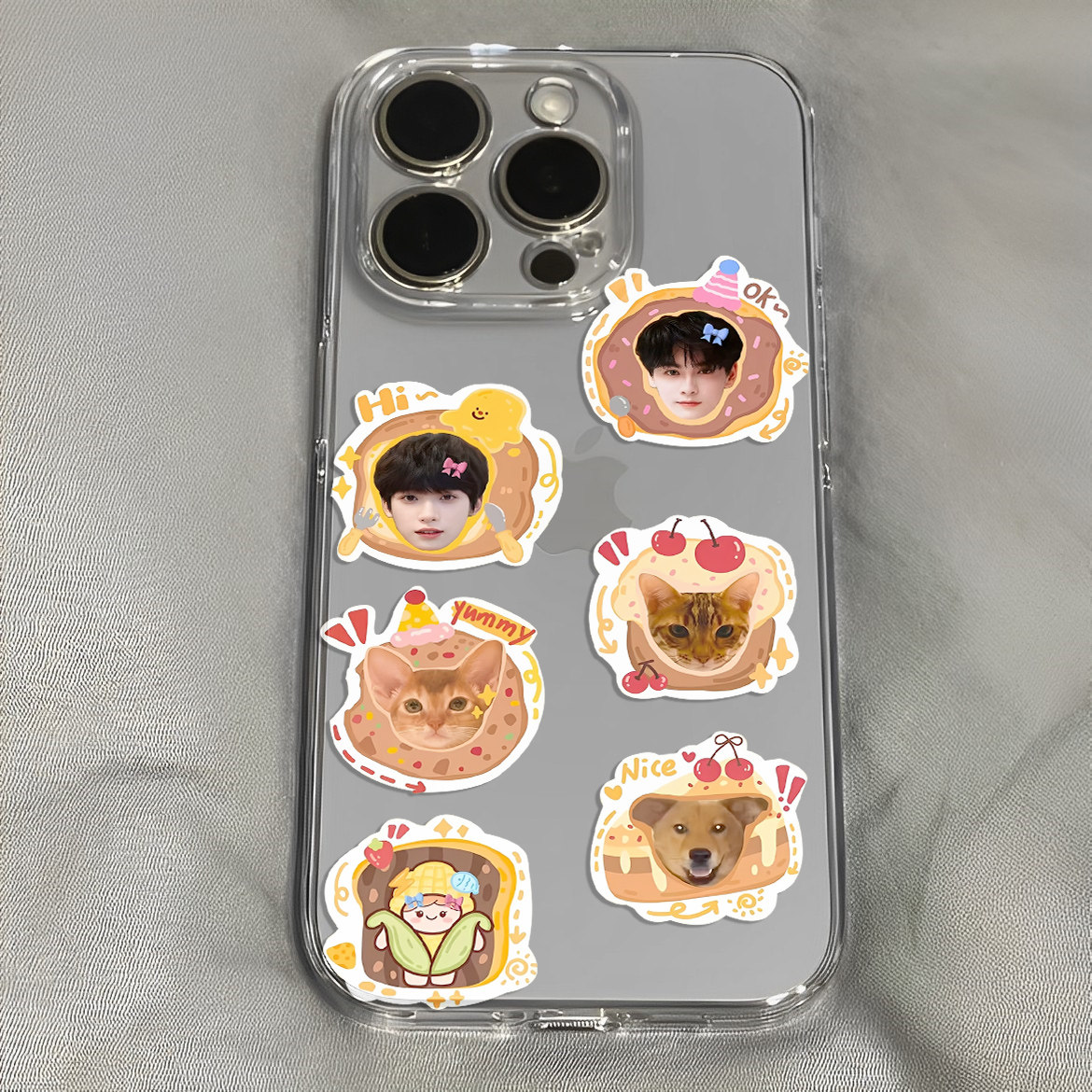 甜玉米一家六口田栩宁梓渝可爱大头手机壳适用于iPhone苹果17小米17opporeno15华为vivo红米荣耀雷朋