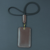 包邮 手工牛皮挂绳卡套 公交卡门禁卡地铁卡工作证厂牌挂脖胸牌
