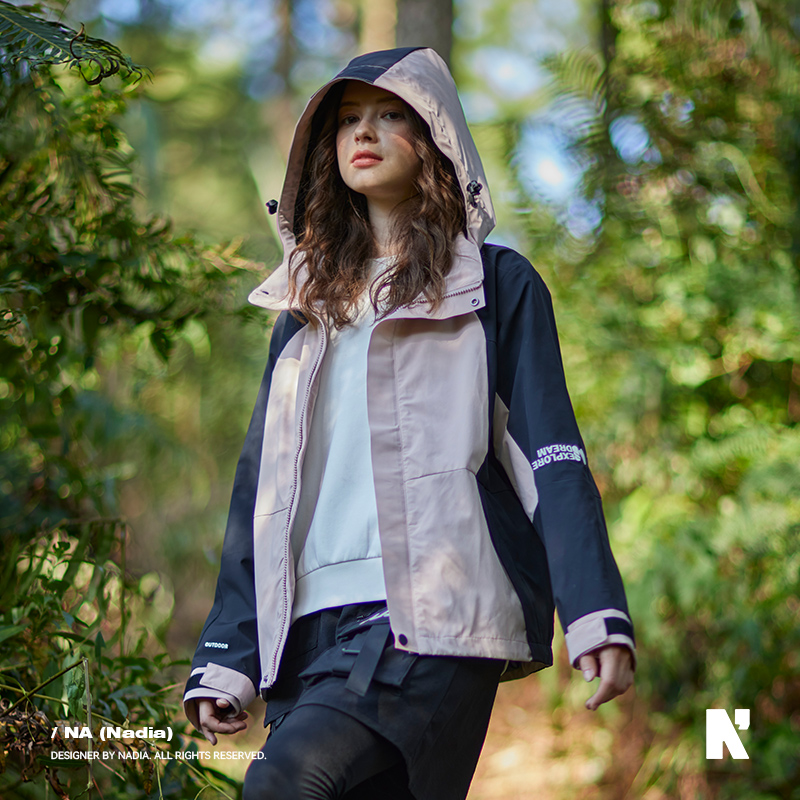 N+a纳迪亚24年春季新款风衣冲锋衣男女同款防风户外外套FY12610