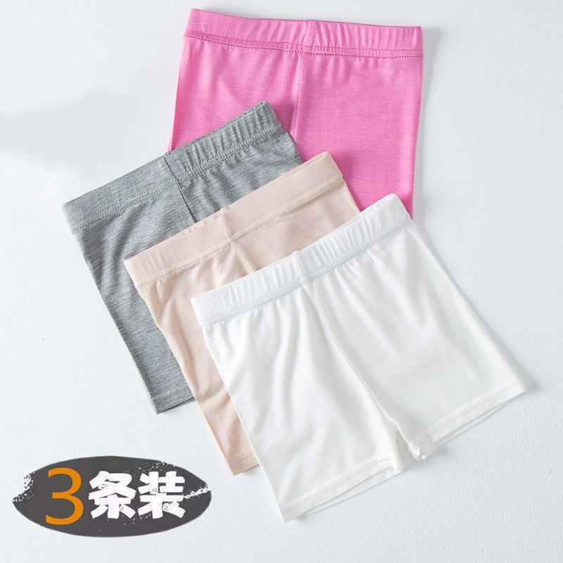 儿童舞蹈短裤三分裤黑色防走光练功裤女童打底平角夏季表演安全裤