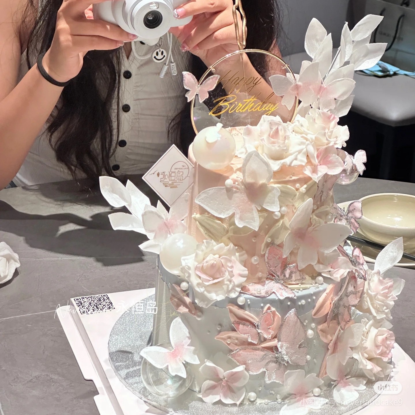 214情人节蛋糕装饰品粉色糯米纸蝴蝶珠光粉透明圆环生日快乐插件,节庆用品/礼品,甜品台装饰,淘宝优惠券,粉丝福利购,淘宝优惠卷