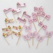 春天蛋糕ins风装 饰小插件春日浪漫贩卖春天你好公主请发财4寸插牌