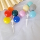 圆形马卡龙彩虹色色系烘焙插件 饰插牌热卖 热卖 网红塑料气球蛋糕装