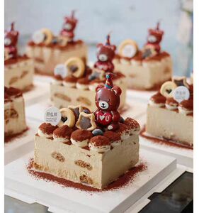 214情人节蛋糕提拉米苏小甜品点心抱抱熊生日蜡烛情侣表白ins插件