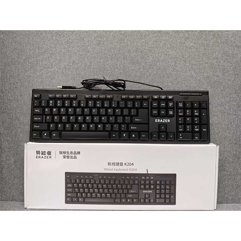异能者K204有线单键盘商务办公家用台式电脑笔记本简约便携USB