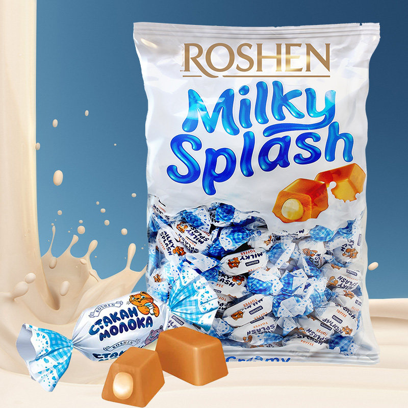 乌克兰原装进口如胜糖果喵芯夹心太妃奶糖 奶香浓郁奶味甜而不腻