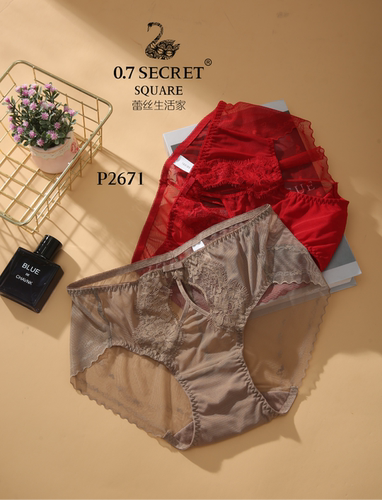 蕾丝生活家2671新款女士性感内裤中腰纯棉内档轻奢高级法式三角裤